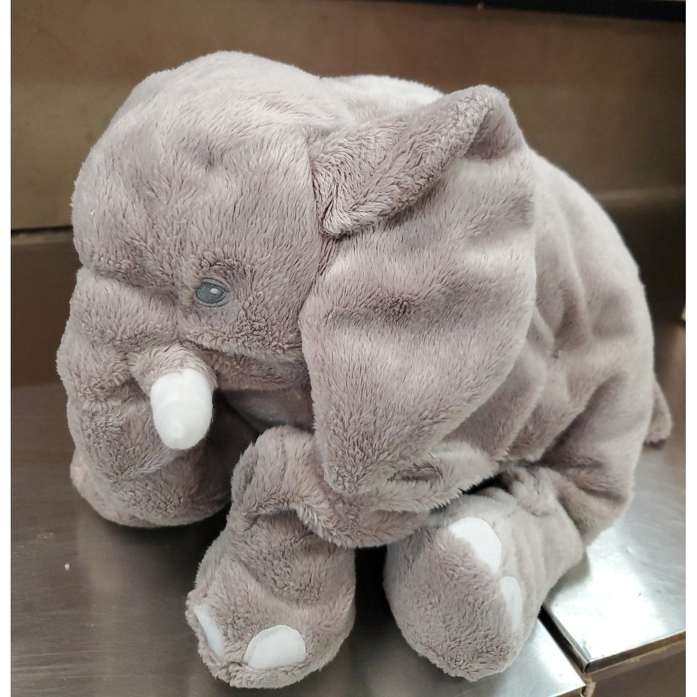 IKEA Gray Elephant Plush Stuffed Animal 12" Embroidered Eyes